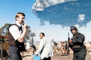 A scene from Sony's District 9 which loads on Nigeria's image as a corruption zone and ridicules Obasanjo. USAfricaonline.com