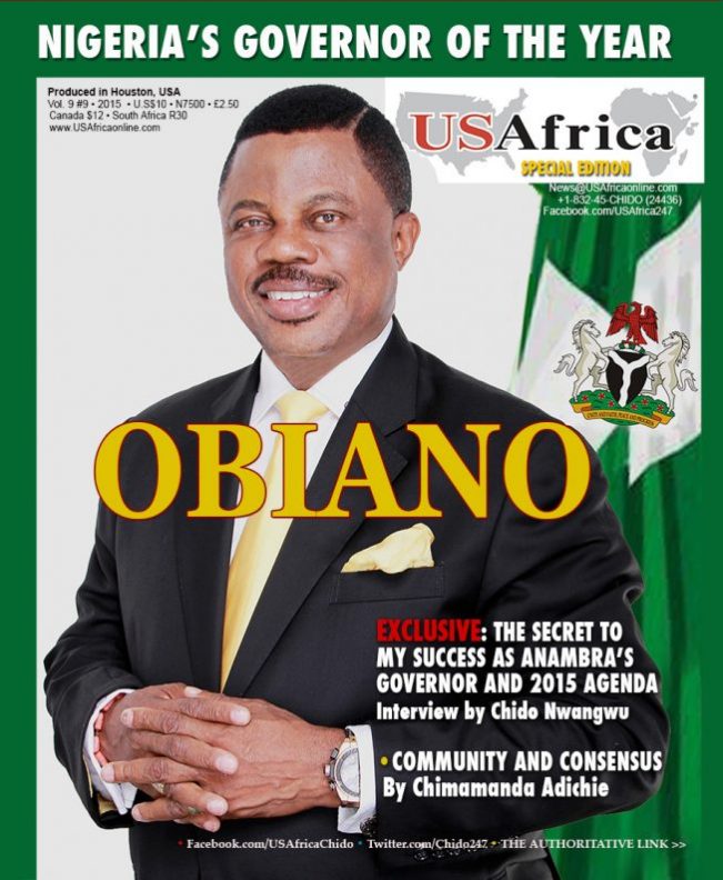 USAfrica names Anambra's Obiano Nigeria’s Governor of the Year.
