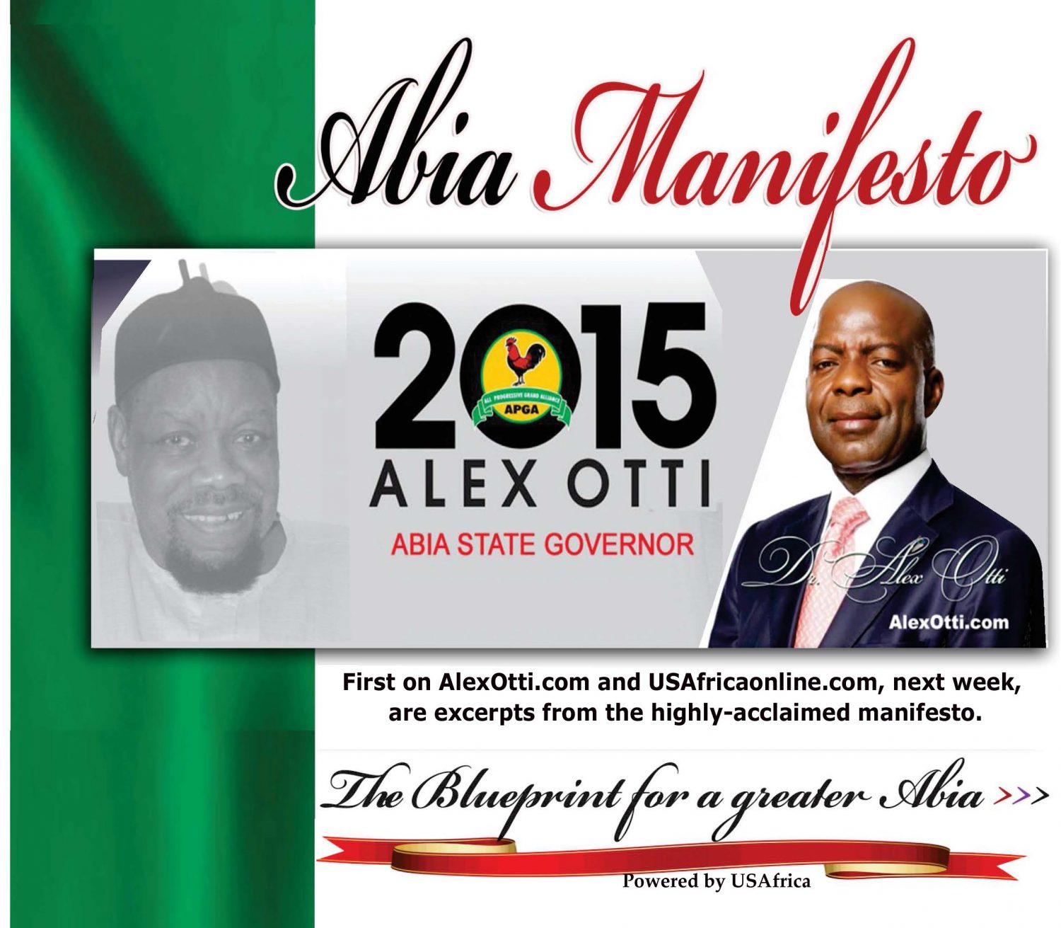 Alex Otti's Abia Manifesto to be excerpted first on USAfricaonline.com, next week