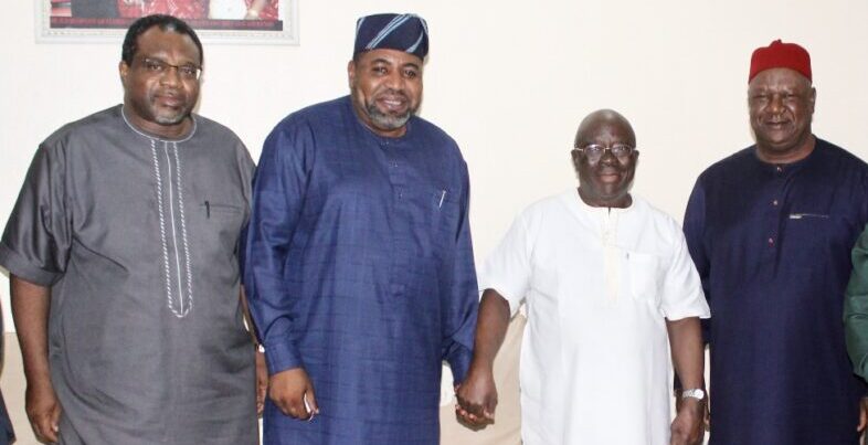 Nigeria's presidential aspirant Anyim consults with Gani Adams, Bode George, Ayo Adebanjo