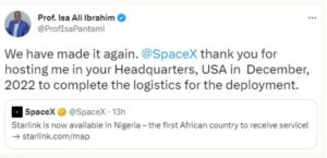 Elon Musk’s Starlink now active in Nigeria first country in Africa.