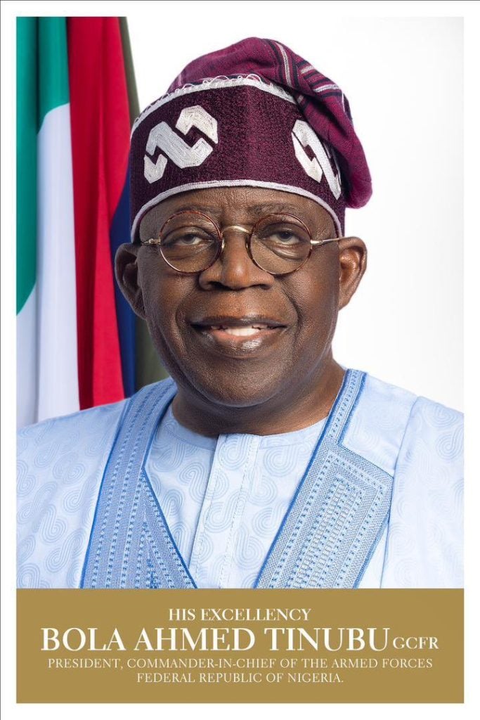 Tinubu official portrait as 16th President of Nigeria