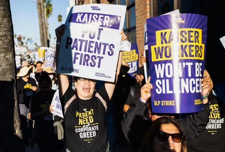 US healthcare workers starts three-day strike