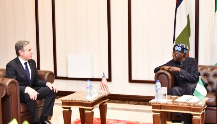 U.S. Secretary of state meets President Tinubu for bilateral talks.