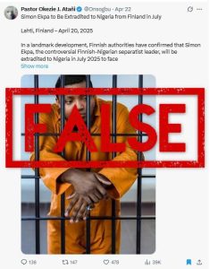 No extradition: Finland and Nigeria deny plans to transfer Biafra agitator Simon Ekpa