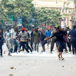 Kenyan protester shot at close range by police officer