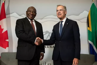 Ramaphosa arrives for G7 summit amid global tensions