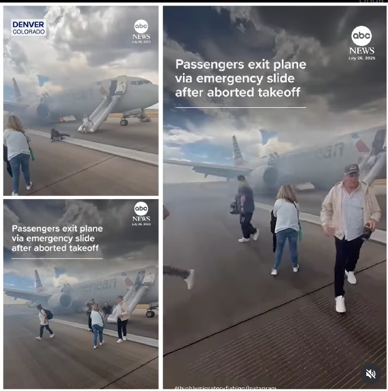 Fire erupts on American Airlines Plane during takeoff in Denver