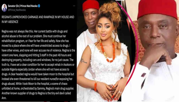 Nwoko denies beating Regina Daniels, alleges drug problem