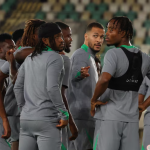 FIFA World Cup - CAF Qualifiers - Nigeria Training - Godswill Akpabio International Stadium, Uyo, Nigeria - October 13, 2025 Nigeria's William Troost-Ekong with teammates during training