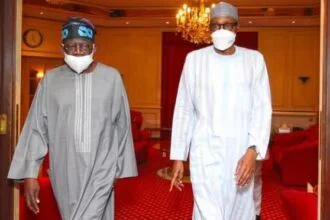 Tinubu on Aso Villa tour with President Buhari